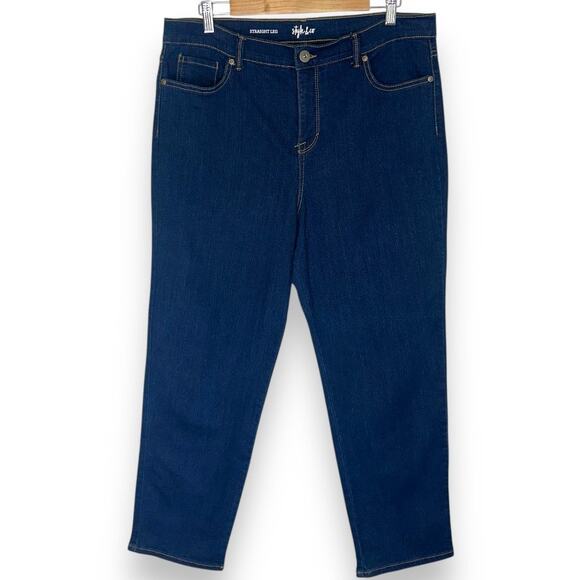 Style & Co Women's Straight Leg Jeans Size 16P Dark Wash Blue Stretch Denim - Picture 8 of 8